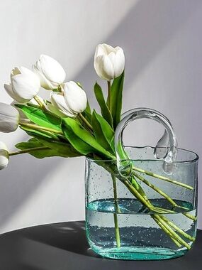 Glass Purse Vase for Flowers